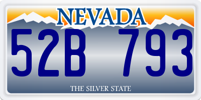 NV license plate 52B793