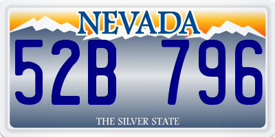 NV license plate 52B796