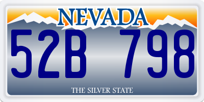 NV license plate 52B798