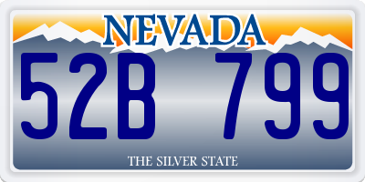 NV license plate 52B799