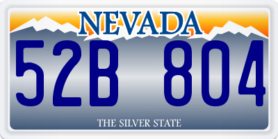 NV license plate 52B804