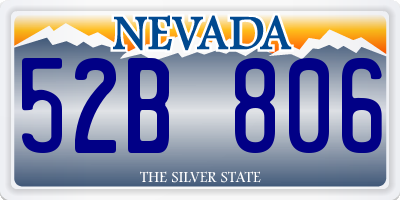 NV license plate 52B806