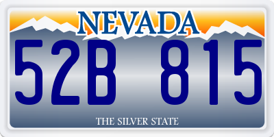 NV license plate 52B815