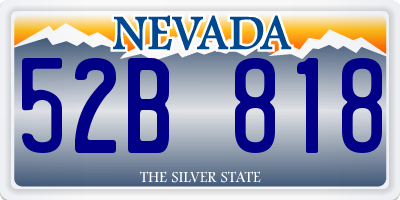 NV license plate 52B818