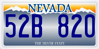 NV license plate 52B820