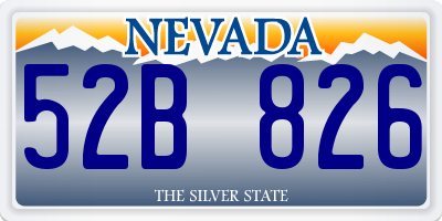 NV license plate 52B826