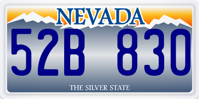 NV license plate 52B830