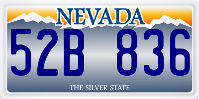 NV license plate 52B836