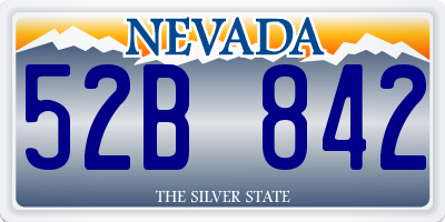 NV license plate 52B842