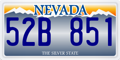NV license plate 52B851