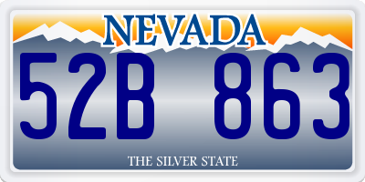 NV license plate 52B863