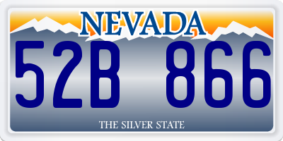 NV license plate 52B866