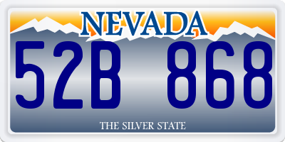 NV license plate 52B868