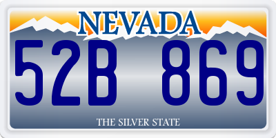 NV license plate 52B869
