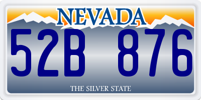 NV license plate 52B876
