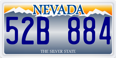 NV license plate 52B884