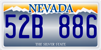 NV license plate 52B886