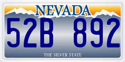 NV license plate 52B892