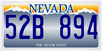NV license plate 52B894