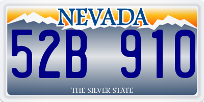 NV license plate 52B910