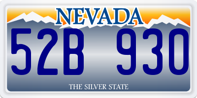 NV license plate 52B930