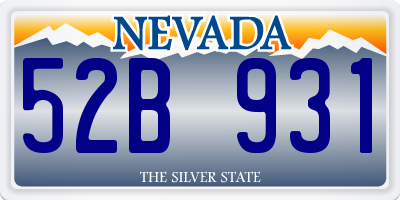 NV license plate 52B931