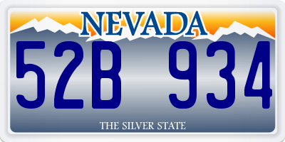 NV license plate 52B934