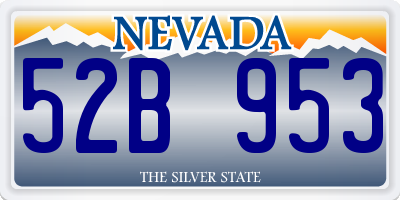NV license plate 52B953