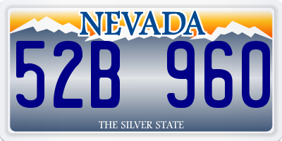 NV license plate 52B960