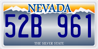 NV license plate 52B961
