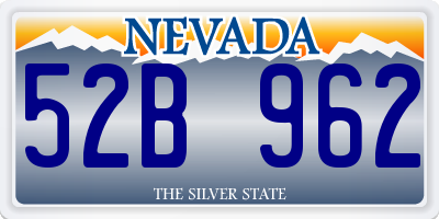NV license plate 52B962