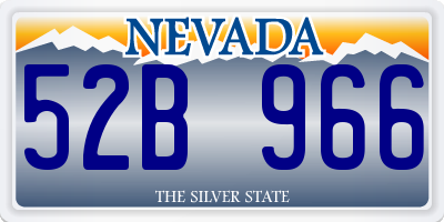 NV license plate 52B966