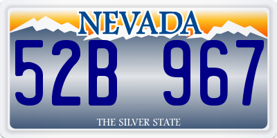 NV license plate 52B967