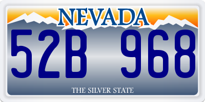 NV license plate 52B968