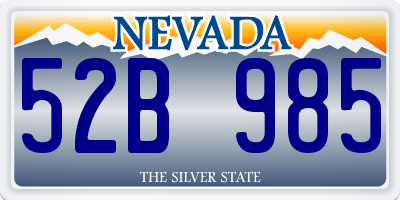NV license plate 52B985