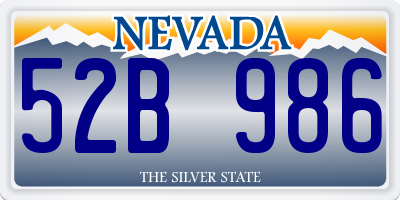 NV license plate 52B986