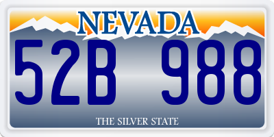 NV license plate 52B988