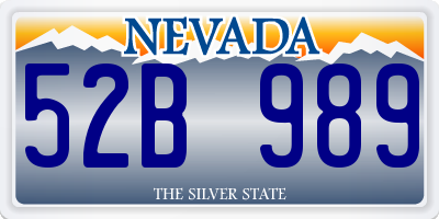 NV license plate 52B989