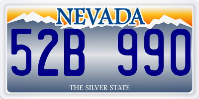 NV license plate 52B990