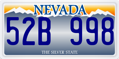 NV license plate 52B998