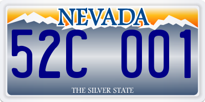 NV license plate 52C001