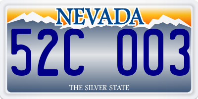 NV license plate 52C003