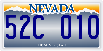 NV license plate 52C010