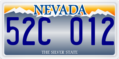 NV license plate 52C012