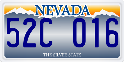 NV license plate 52C016