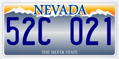 NV license plate 52C021