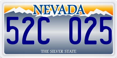NV license plate 52C025
