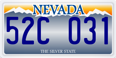 NV license plate 52C031