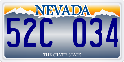 NV license plate 52C034