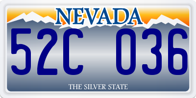 NV license plate 52C036